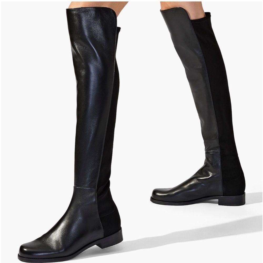 Stuart Weitzman 5050 black leather boot size 8